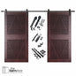 Diamond Pattern Double Door Barn Door Kit | Black Barn Door Hardware