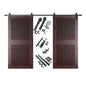 Vertical Slat Double Door Barn Door Kit | Black Barn Door Hardware