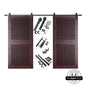 Vertical Slat Double Door Barn Door Kit | Black Barn Door Hardware