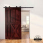 Classic Single Bypass 2 Door Barn Door Kit | Black Hardware