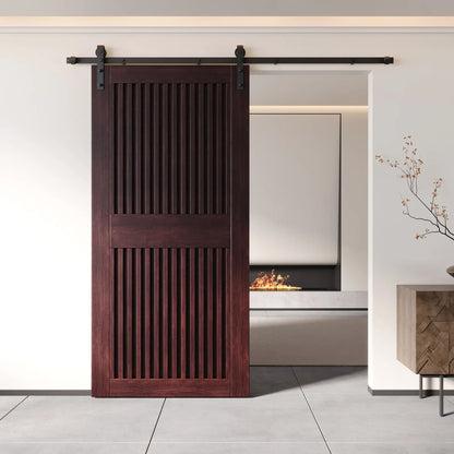 Vertical Slat Barn Door Kit | Black Hardware