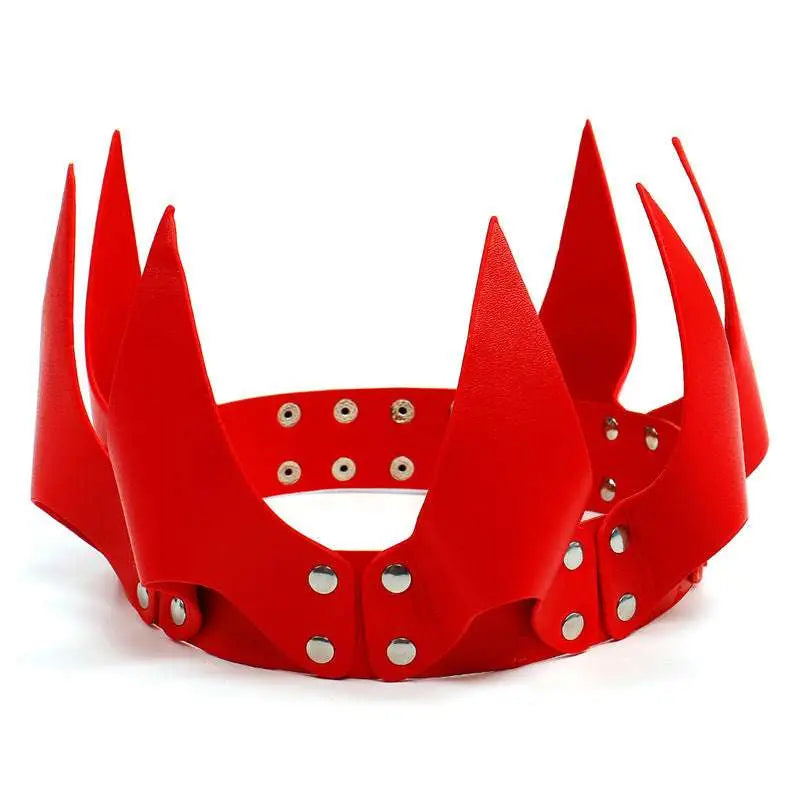 Red Spiked Leather Crown Performance Accessories