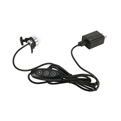 Black USB Cord & Power Adapter with White LED Bulb