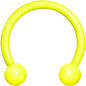 16G 3/8 Yellow Glow in the Dark Horseshoe Circular Barbell