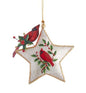 Heart or Star Cardinal Ornament -
