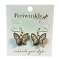 Butterfly Earrings – Iridescent Glitter with Gold Trim