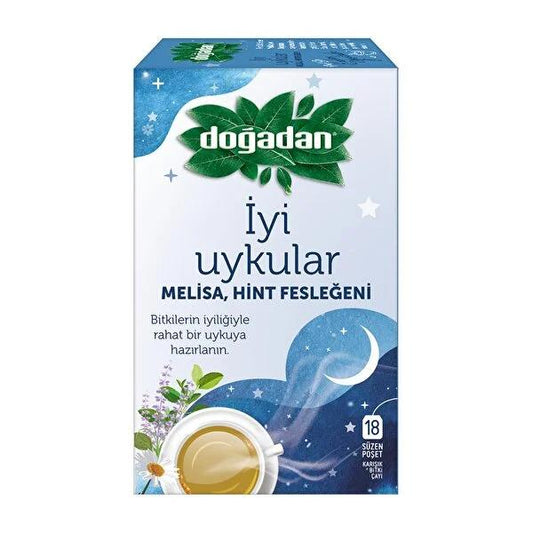 Do_adan Herbal Sleep Tea: Melissa, Indian Basil & Chamomile - Natural Sleep Aid, Relaxation & Stress Relief - 18 Tea Bags
