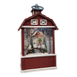 Lighted Barn Spinning Waterglobe - Chickadees