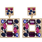 Rhinestone Square Drop Earrings