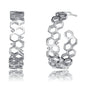 Rhodium Plated Geometric Hoop Earrings
