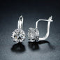 Rhodium Swarovski Elements Huggie-Hoop Earring