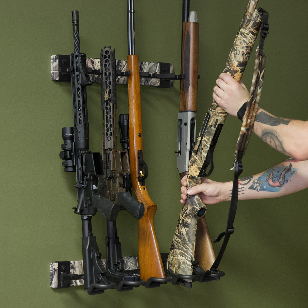 FORGE Firearm Rack | Wall Mount Display | 5 Slots | Peak Season