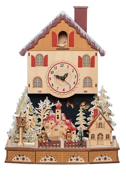 Wood Works Lighted Alpine Table Clock