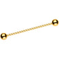 Gold Tone IP Seriously Twisted Industrial Barbell Earring 38mm