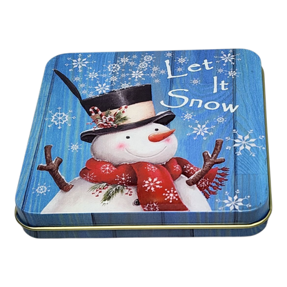 Christmas Gift Card Tin - Let It Snow Snowman