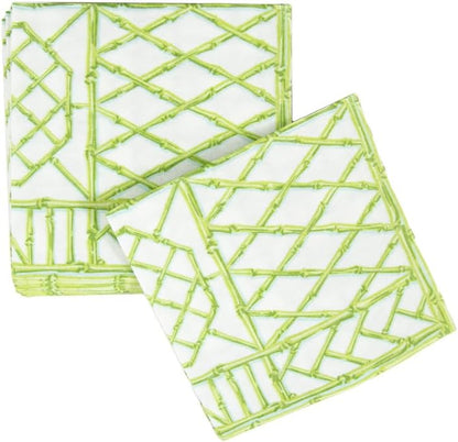 Bamboo Screen Moss Green - Cocktail Napkin
