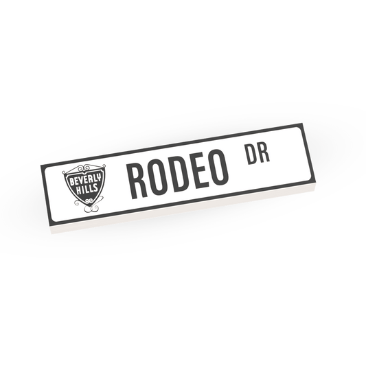 Rodeo Drive - Famous Street Signs - Custom Printed 1x4 Tile - Made Using LEGO® Parts