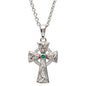 Celtic Trinity Knot Cross Adorned With  Swarovski  Crystals Necklace