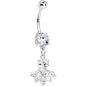 Clear Gem Brilliant Bunch Dangle Belly Ring