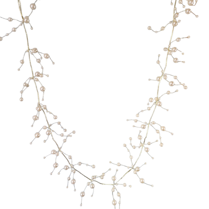 Pearl Beads With Gold Wire Garland - 5 Foot