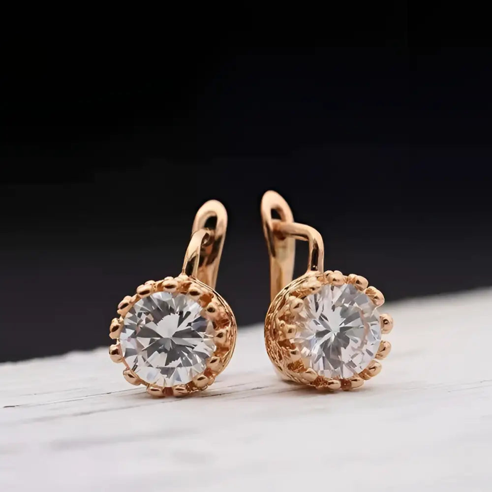 Rose Gold Crystal Classic Jewelry Sets