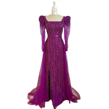 Rose Red Host Performance Sequin Evening Gown