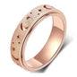 Rotatable Anxiety Fidget Ring Moon and Star Design