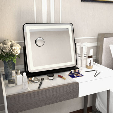 360¬∞ Rotatable Vanity Makeup Mirror with 3 Color Lighting Modes and Touch Control-Black