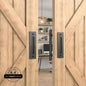 12" Round Pull & Flush Barn Door Handle Combo