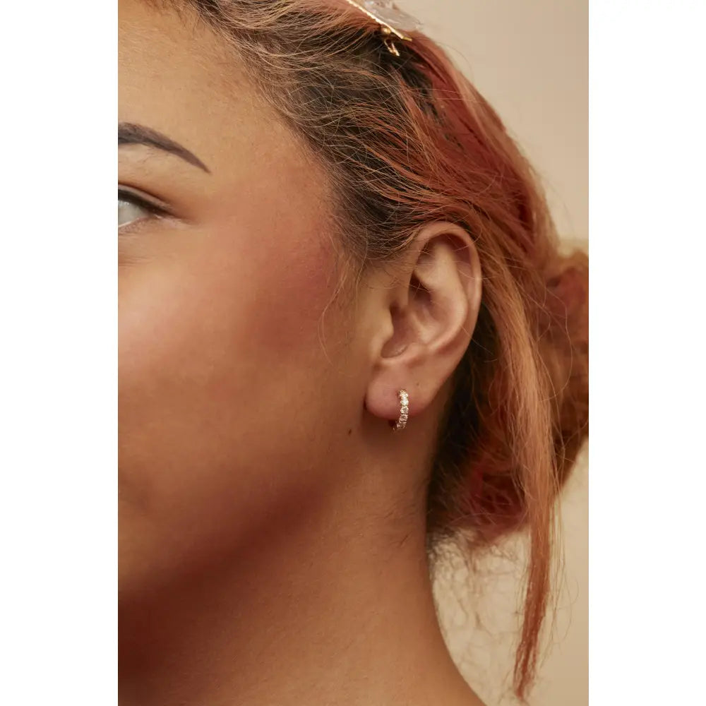 Round-Cut Diamond Hoop Earrings in 10K Yellow Gold – 1/2 Cttw