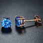 Round-cut London Blue Topaz Stud Earrings by Pori