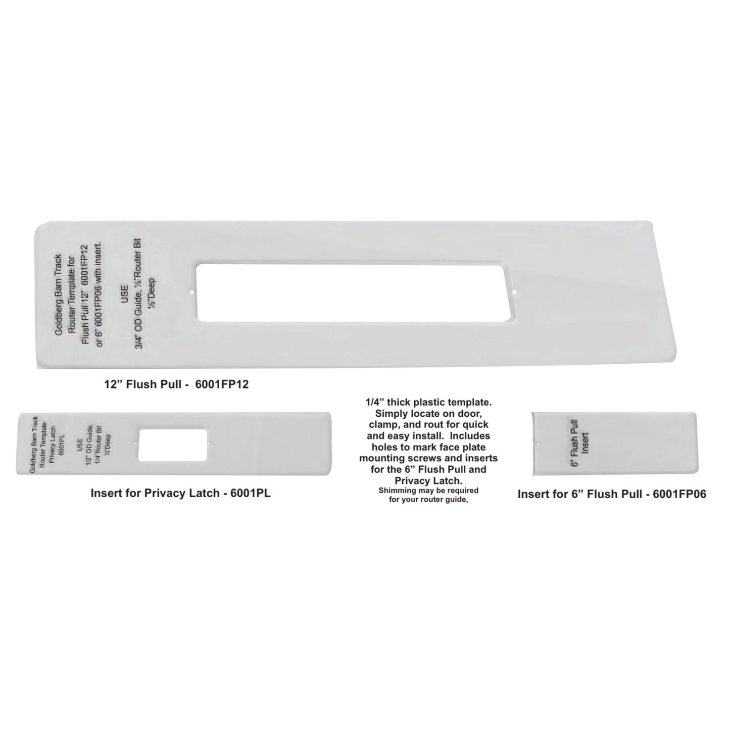Router Template for Flush Pulls and Privacy Latches