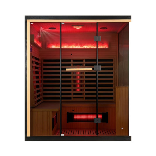 Rövia Ember 4-Person Full-Spectrum Infrared Sauna With Himalayan Salt Panels [Made-To-Order] (SAK80537)