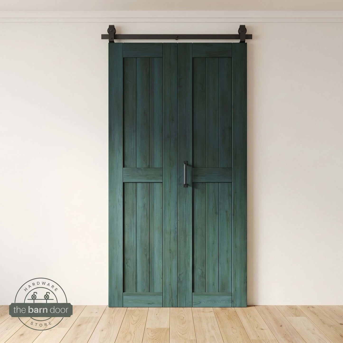 2-Door Bifold Barn Door Kit | Black Hardware