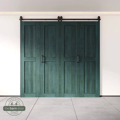 4-Door Bifold Barn Door Kit | Black Hardware