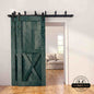 Classic Double Bypass 2 Door Barn Door Kit | Black Hardware