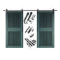 Vertical Slat Double Door Barn Door Kit | Black Barn Door Hardware