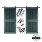 Vertical Slat Double Door Barn Door Kit | Black Barn Door Hardware