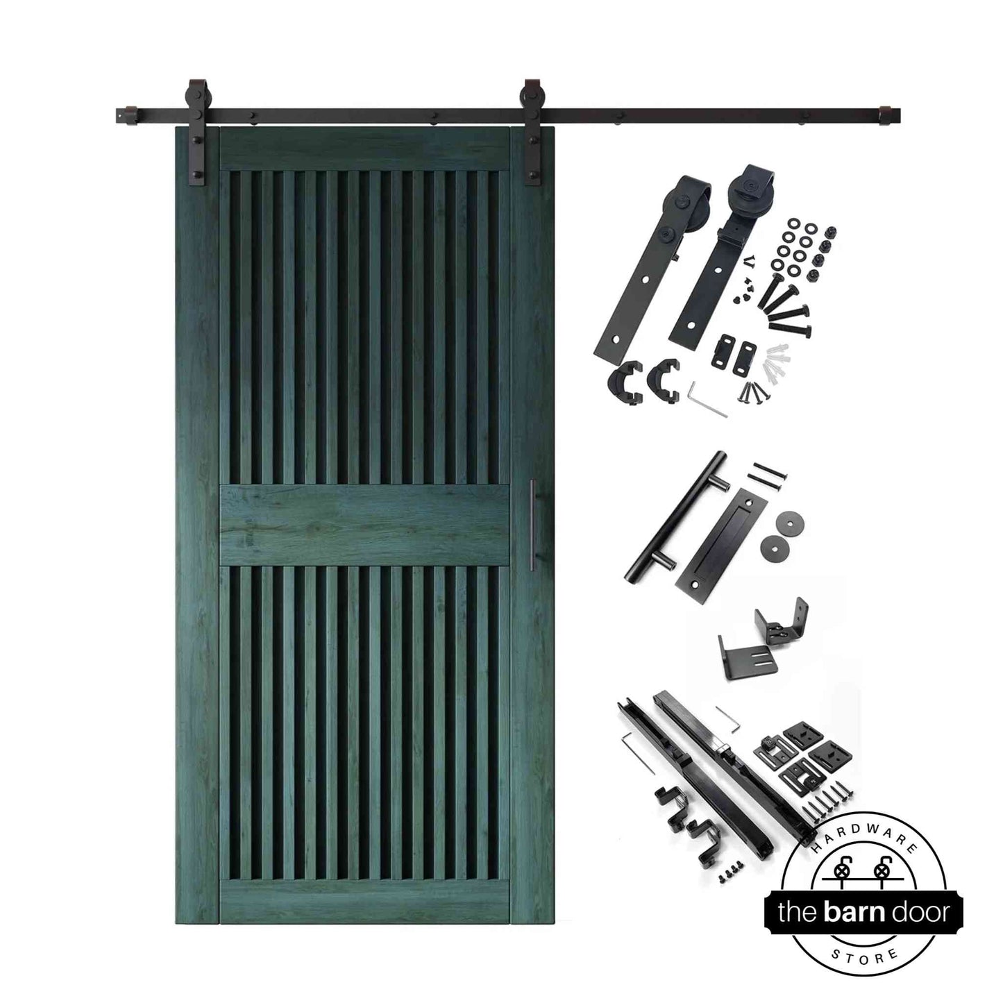Vertical Slat Barn Door Kit | Black Hardware