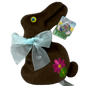 Chocolate Plush Bunnies - Blue Bow