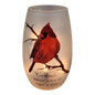 Lighted Glass Vase - Winter Cardinal - 5.25 Inches tall