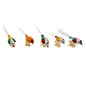 Colorful Glass Bird Clip-On Ornaments - 5 Piece Set