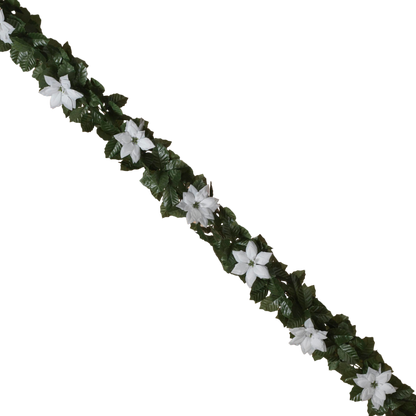 Poinsettia and Holly 20" Chain Garland -