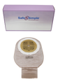 Safe N Simple 12" Drainable One Piece Pouch Extended Wear Cut to Fit Beige with Tape Collar and Velcro Closure (80 Count)