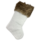 21" Knit Fabric Stocking - Brown Cuff