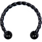 16G 1/2 Black Seriously Twisted Horseshoe Circular Barbell