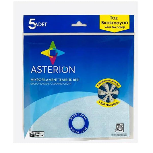 Asterion Microfiber Cleaning Cloth - Highly Absorbent & Durable Blue Cloth for Household & Professional Cleaning