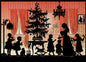 Miniature Silhouette Advent Calendar Card - Red