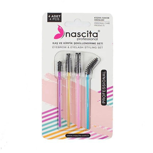 Nascita 4-Piece Eyelash and Eyebrow Shaping Brush Set - Precise Mascara Application, Versatile Makeup Tool