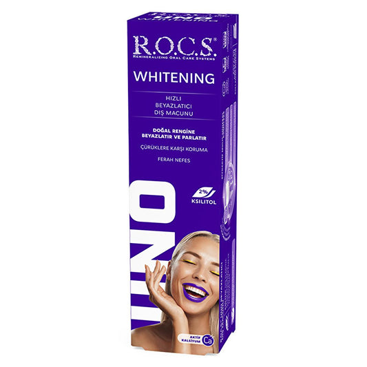 Rocs Uno Whitening Toothpaste with Calcium & Xylitol - 74g